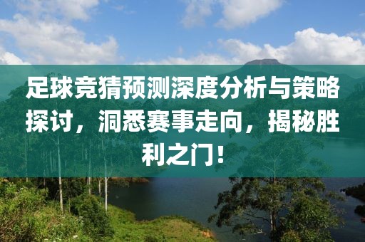 足球竞猜预测深度分析与策略探讨，洞悉赛事走向，揭秘胜利之门！