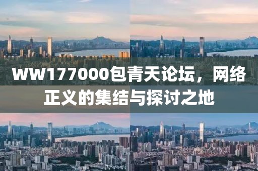 WW177000包青天论坛，网络正义的集结与探讨之地