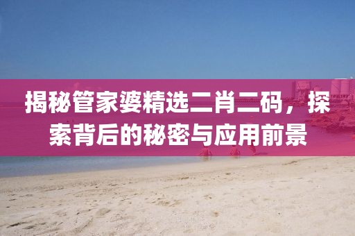 揭秘管家婆精选二肖二码，探索背后的秘密与应用前景