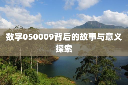 数字050009背后的故事与意义探索