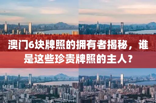 澳门6块牌照的拥有者揭秘，谁是这些珍贵牌照的主人？