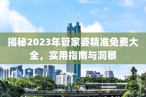 揭秘2023年管家婆精准免费大全，实用指南与洞察
