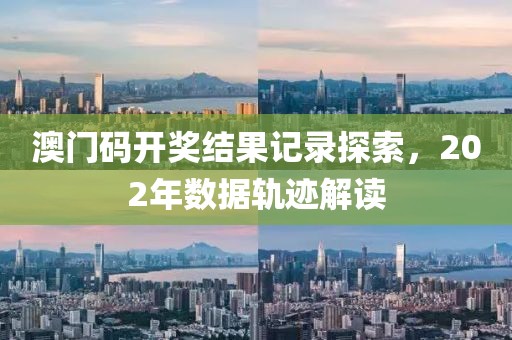 澳门码开奖结果记录探索，202年数据轨迹解读
