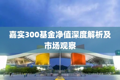 嘉实300基金净值深度解析及市场观察