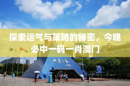 探索运气与策略的秘密，今晚必中一码一肖澳门