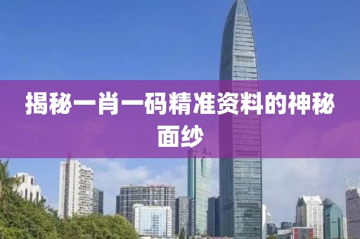 揭秘一肖一码精准资料的神秘面纱