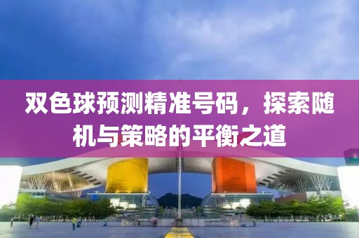 双色球预测精准号码，探索随机与策略的平衡之道