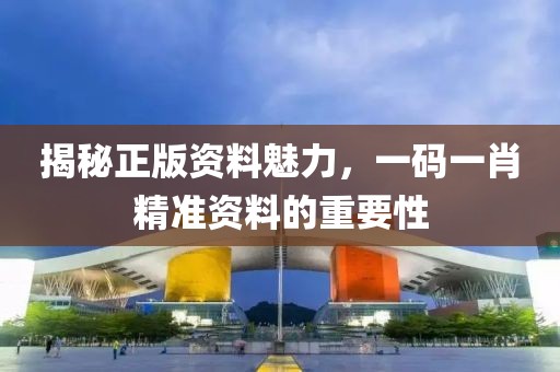 揭秘正版资料魅力，一码一肖精准资料的重要性