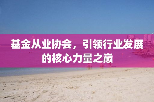 基金从业协会，引领行业发展的核心力量之巅