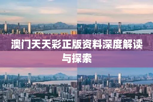 澳门天天彩正版资料深度解读与探索