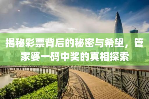 揭秘彩票背后的秘密与希望，管家婆一码中奖的真相探索