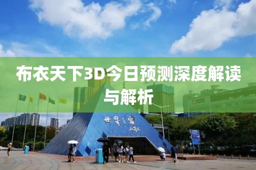 布衣天下3D今日预测深度解读与解析