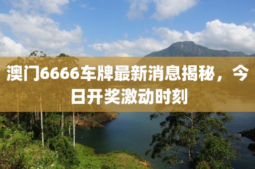 澳门6666车牌最新消息揭秘，今日开奖激动时刻