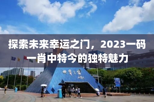 探索未来幸运之门，2023一码一肖中特今的独特魅力