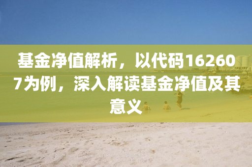 基金净值解析，以代码162607为例，深入解读基金净值及其意义