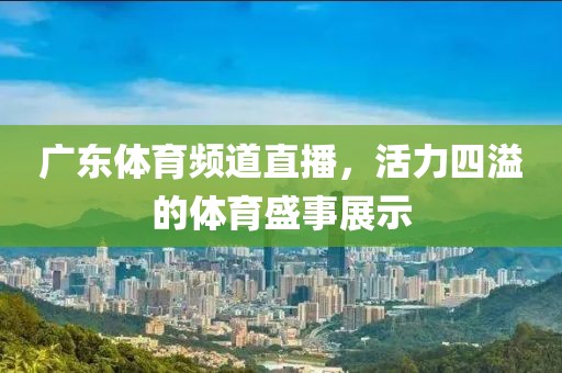 广东体育频道直播，活力四溢的体育盛事展示