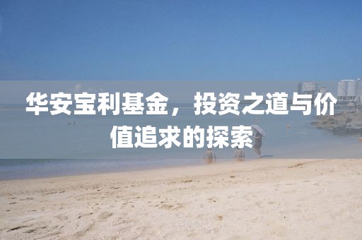 华安宝利基金，投资之道与价值追求的探索