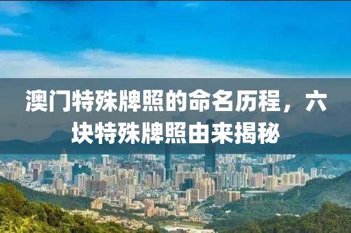 澳门特殊牌照的命名历程，六块特殊牌照由来揭秘