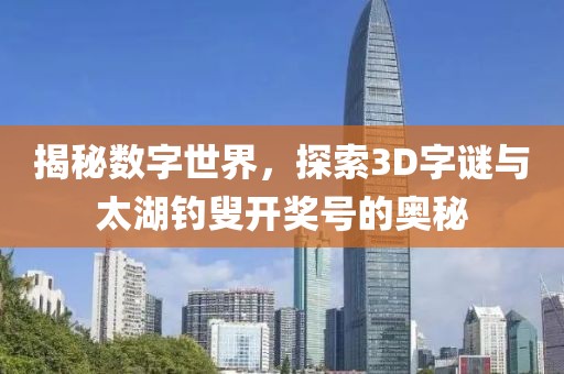 揭秘数字世界，探索3D字谜与太湖钓叟开奖号的奥秘