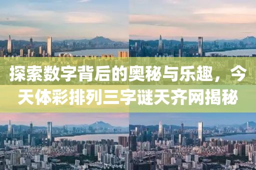 探索数字背后的奥秘与乐趣，今天体彩排列三字谜天齐网揭秘