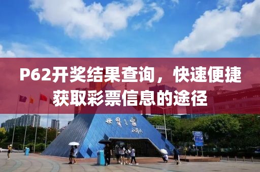 P62开奖结果查询，快速便捷获取彩票信息的途径