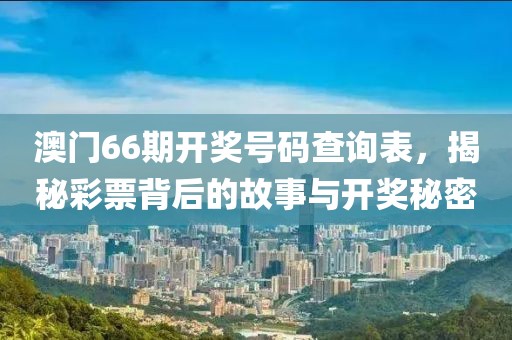 澳门66期开奖号码查询表，揭秘彩票背后的故事与开奖秘密