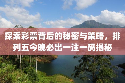 探索彩票背后的秘密与策略，排列五今晚必出一注一码揭秘