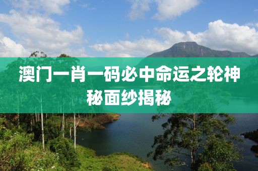 澳门一肖一码必中命运之轮神秘面纱揭秘
