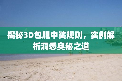 揭秘3D包胆中奖规则，实例解析洞悉奥秘之道
