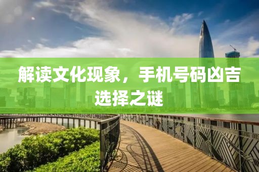解读文化现象，手机号码凶吉选择之谜
