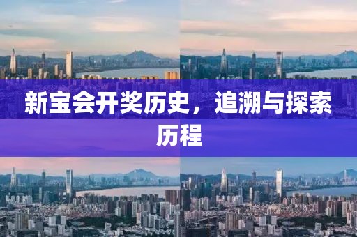 新宝会开奖历史，追溯与探索历程