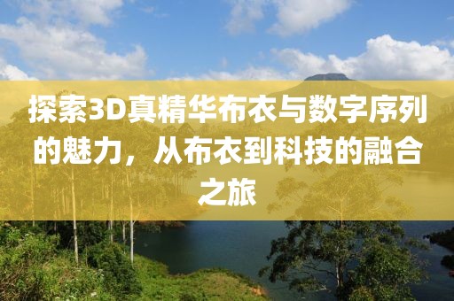 探索3D真精华布衣与数字序列的魅力，从布衣到科技的融合之旅
