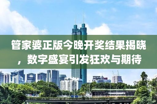 管家婆正版今晚开奖结果揭晓，数字盛宴引发狂欢与期待
