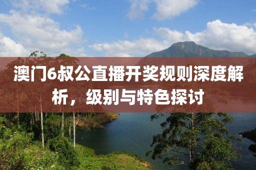澳门6叔公直播开奖规则深度解析，级别与特色探讨