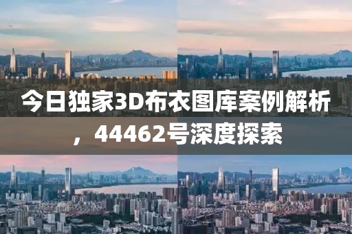 今日独家3D布衣图库案例解析，44462号深度探索