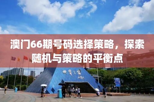 澳门66期号码选择策略，探索随机与策略的平衡点