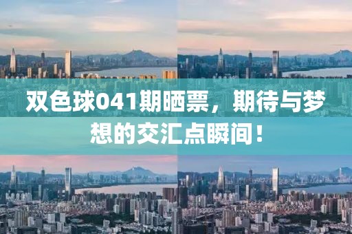 双色球041期晒票，期待与梦想的交汇点瞬间！