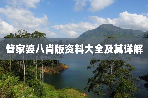管家婆八肖版资料大全及其详解