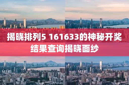 揭晓排列5 161633的神秘开奖结果查询揭晓面纱